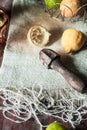 Juicing lemons with a vintage wooden reamer