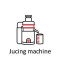 juicing machine icon. Element of restaurant professional equipment. Thin line icon for website design and development, app