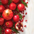 Juicy allure Close up view of succulent and ripe pomegranate fruits