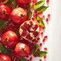 Juicy allure Close up view of succulent and ripe pomegranate fruits