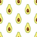 Juicy avocado seamless pattern. Bright summer design Royalty Free Stock Photo