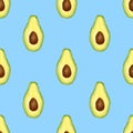 Juicy avocado seamless pattern. Bright summer design Royalty Free Stock Photo