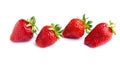 Juicy and beautiful strawberries on isolated white background Royalty Free Stock Photo