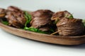 Juicy beef, fried and cooked in the shape of a rose, creatively served meat