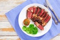 Juicy beef steak medium rare with spices Royalty Free Stock Photo