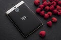 Juicy berries, high-contrast, BlackBerry smartphone