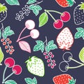 Juicy berries seamless pattern. Royalty Free Stock Photo