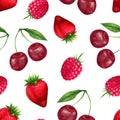 Juicy berries seamless pattern. Bright summer design Royalty Free Stock Photo