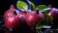 Juicy berry, ripe and wet, reflects beauty in nature generated by AI