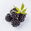 Juicy blackberries on a white acrylic background