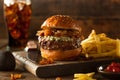 Juicy Blue Cheese Hamburger Royalty Free Stock Photo