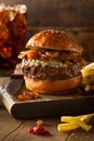 Juicy Blue Cheese Hamburger Royalty Free Stock Photo