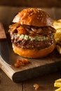 Juicy Blue Cheese Hamburger Royalty Free Stock Photo