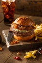 Juicy Blue Cheese Hamburger Royalty Free Stock Photo