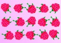 Crimson background.Gentle background on which juicy raspberries. Royalty Free Stock Photo