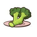 Juicy broccoli on a plate