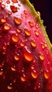 Juicy Cactus Pear Slice in Extreme Macro Close-Up .