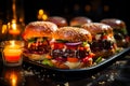 Juicy cheeseburgers with sesame seed hamburger buns Royalty Free Stock Photo