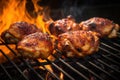 Juicy Chicken meat on grill. Generate Ai