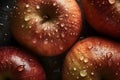 Juicy, colorful apples on a neutral background - perfect for designs related to food, nutrition, as well as health and dietetics.