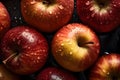 Juicy, colorful apples on a neutral background - perfect for designs related to food, nutrition, as well as health and dietetics.