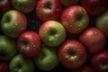 Juicy, colorful apples on a neutral background - perfect for designs related to food, nutrition, as well as health and dietetics.