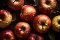 Juicy, colorful apples on a neutral background - perfect for designs related to food, nutrition, as well as health and dietetics.