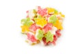 Juicy colorful jelly stars sweets isolated on white. Gummy candies