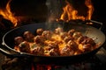Juicy Cooked meatballs. Generate Ai