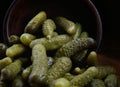 Juicy crispy pickled cucumbers. Salted cucumbers