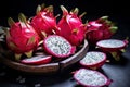 Juicy Cut dragon fruit. Generate Ai Royalty Free Stock Photo