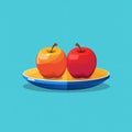 Juicy delicious apple lies on a beautiful plate, Ai generated