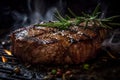 Juicy and delicious beef steak. Tempting sirloin grilled. Serving size. Fine dining menu. AI Generative