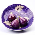 Juicy delicious fig lies on beautiful plate, Ai generated