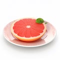 Juicy delicious grapefruit lies on beautiful plate, Ai generated