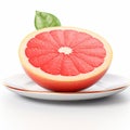 Juicy delicious grapefruit lies on beautiful plate, Ai generated