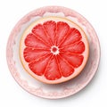 Juicy delicious grapefruit lies on beautiful plate, Ai generated