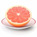 Juicy delicious grapefruit lies on beautiful plate, Ai generated