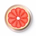 Juicy delicious grapefruit lies on beautiful plate, Ai generated