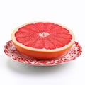 Juicy delicious grapefruit lies on beautiful plate, Ai generated