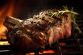 Juicy and delicious lamb from the grill. A tempting cuisine and beautiful culinary art. Generative AI