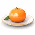 Juicy delicious orange lies on beautiful plate, Ai generated