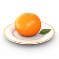 Juicy delicious orange lies on beautiful plate, Ai generated