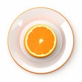 Juicy delicious orange lies on beautiful plate, Ai generated