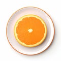 Juicy delicious orange lies on beautiful plate, Ai generated