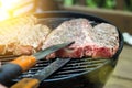 Juicy Delicious thick grilled T-bone beef steak Royalty Free Stock Photo