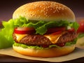 Juicy Delight: Mouthwatering Hamburger Picture Royalty Free Stock Photo