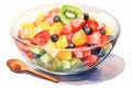 Salad kiwi diet orange healthy background fruit dessert food strawberry bowl colorful fresh nutrition Royalty Free Stock Photo