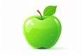 Juicy and Fresh: A Delicious Organic Apple with Vibrant Colors on a White Background - a Bright Symbol of Healthy