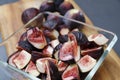 juicy fresh figs quartered in a glass bowl